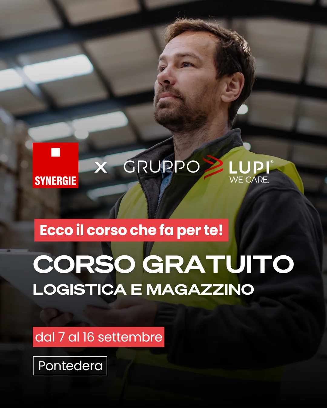 Corso gratuito Logistica e Magazzino, Synergie e Gruppo Lupi